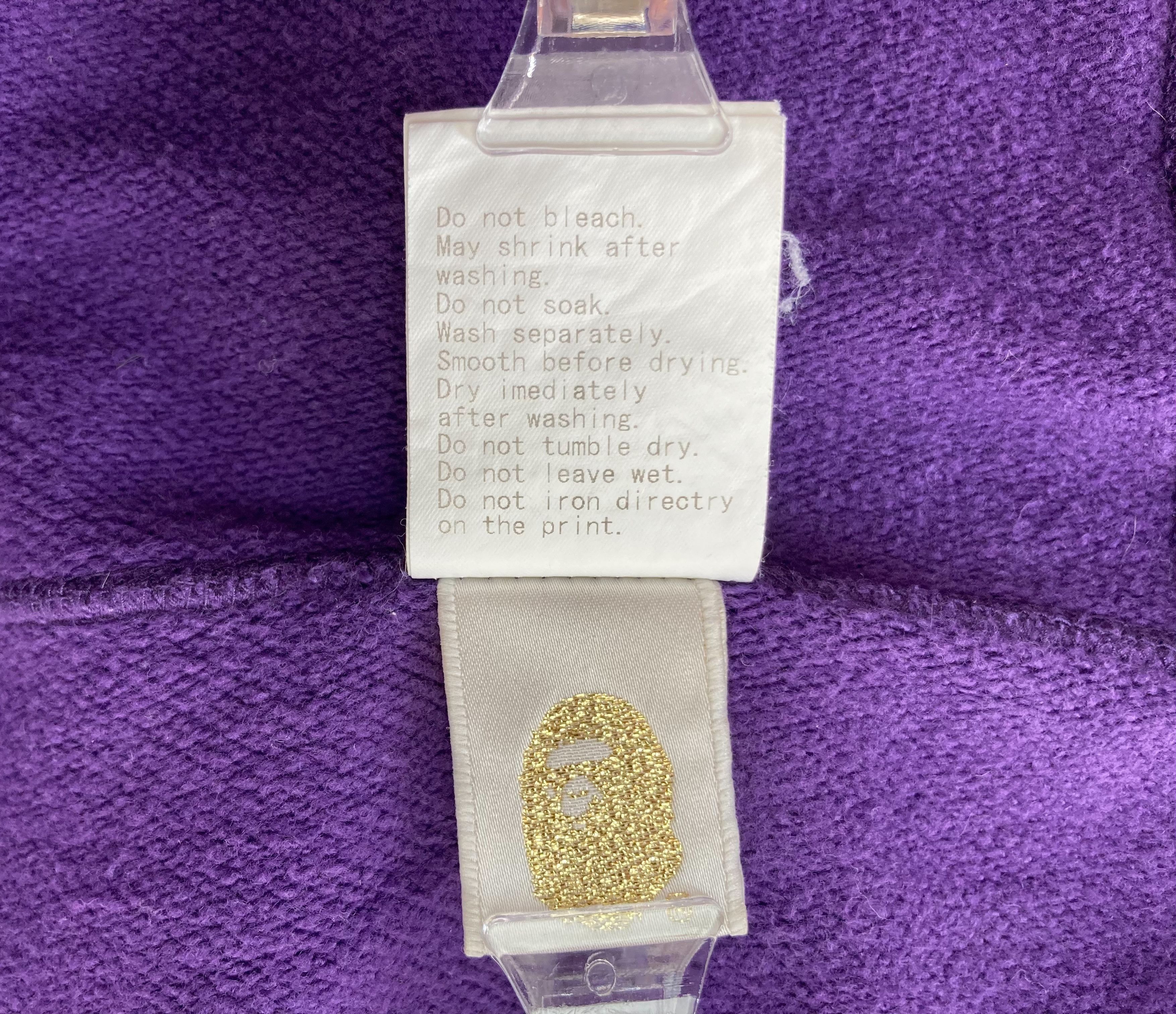 Bape Bape Purple Back Print Logo Zip Hoodie Size M From Japan Size US M / EU 48-50 / 2 - 7 Thumbnail