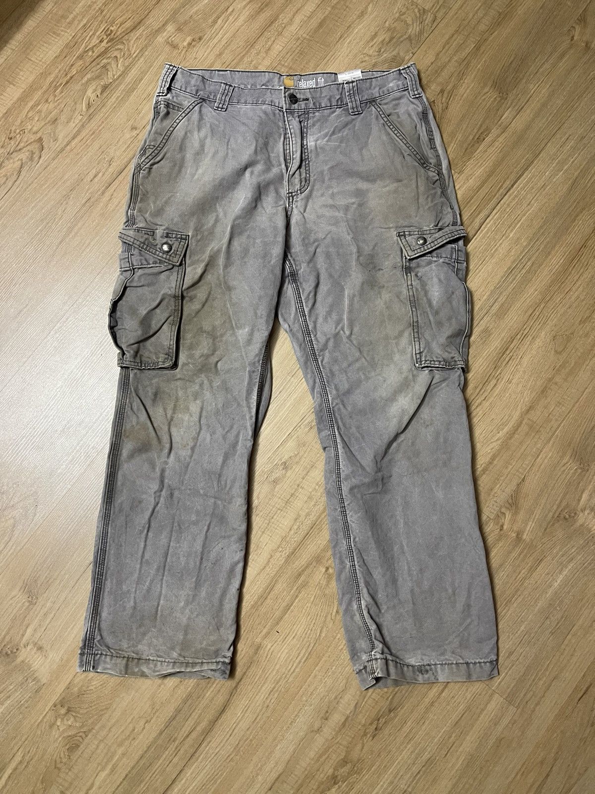Carhartt Carhartt distress and dirty cargo pants Size US 35 - 1 Thumbnail