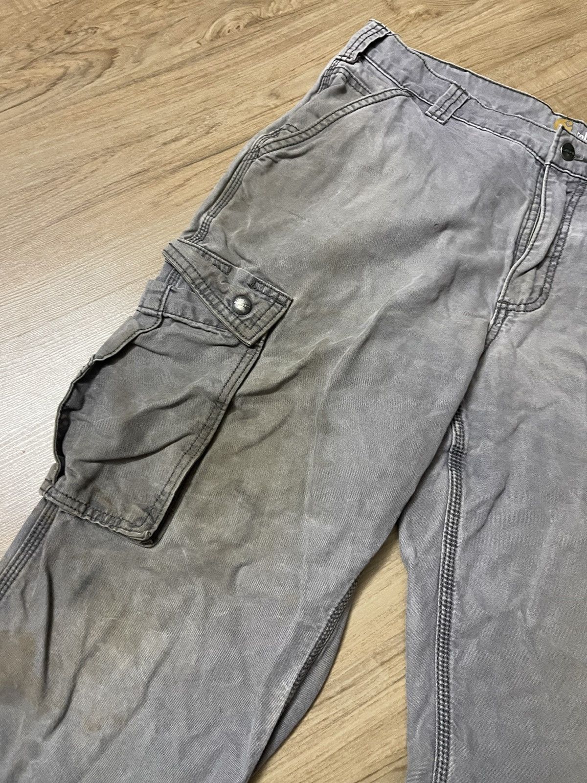 Carhartt Carhartt distress and dirty cargo pants Size US 35 - 2 Thumbnail