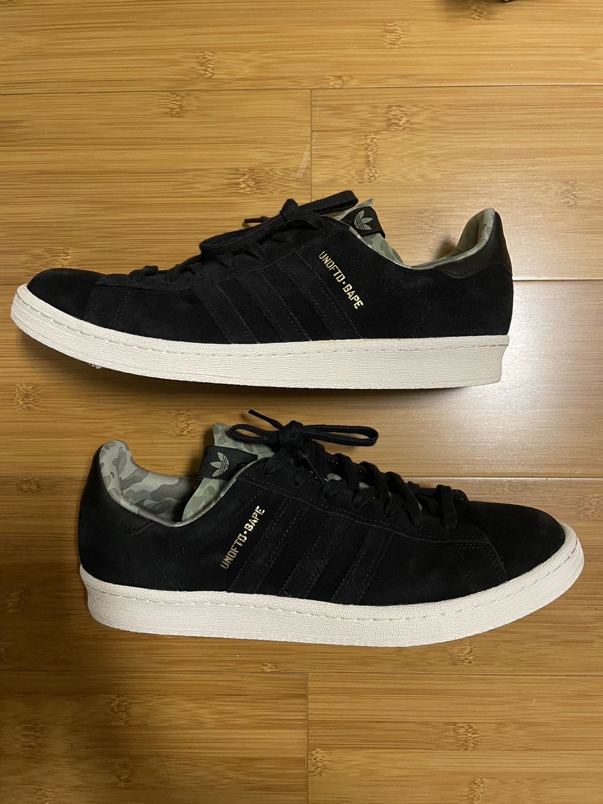 Adidas Bape Undefeated x Bape x Campus 80s Black 2013 Grailed