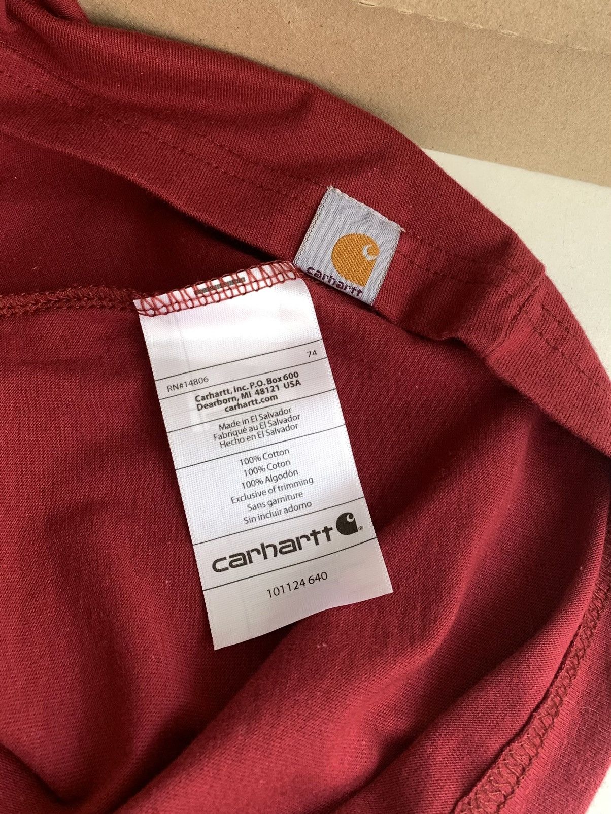 Carhartt Carhartt T-Shirt Cotton Red Size S-M Size US S / EU 44-46 / 1 - 7 Thumbnail
