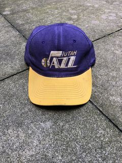 NBA, Accessories, Nwt Vintage Retro Utah Jazz Hat Purple Nba Official  Licensed