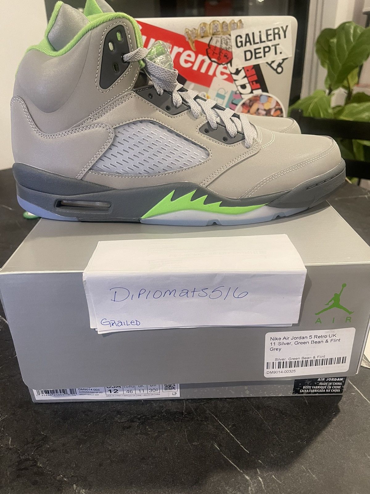 Jordan Brand Air Jordan 5 Retro Green Bean Size US 11.5 / EU 44-45 - 1 Thumbnail