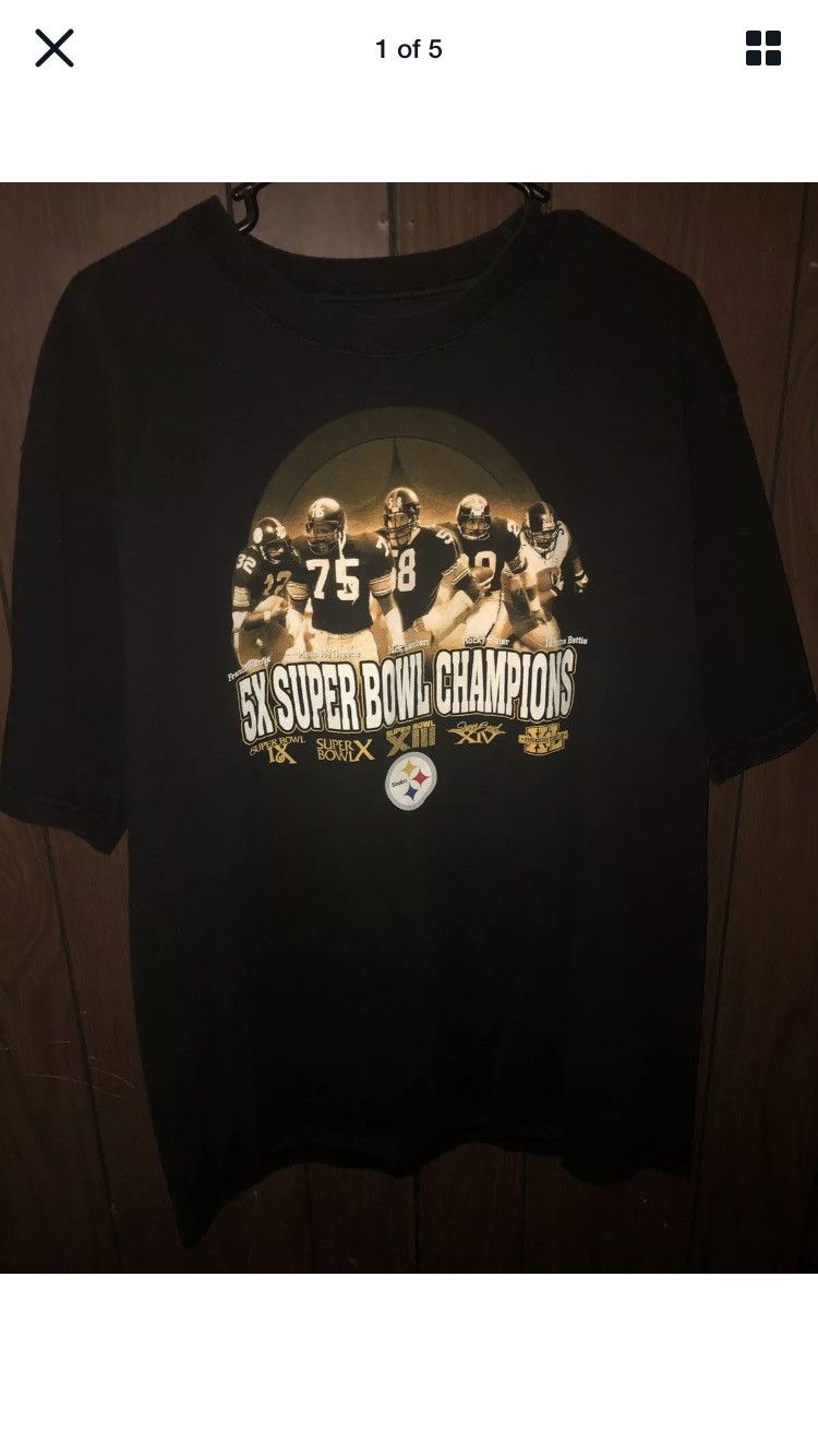 NFL × Reebok × Vintage Vintage Steeler 5x Super Bowl Champions Tshirt Size US L / EU 52-54 / 3 - 1 Thumbnail