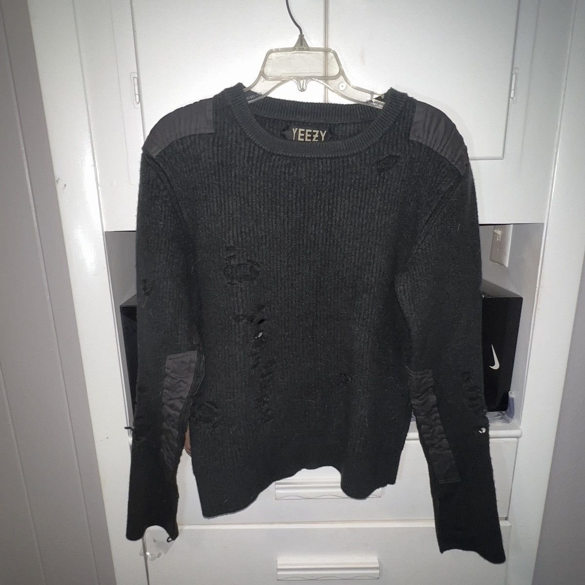 yeezy season 1 distressed sweater