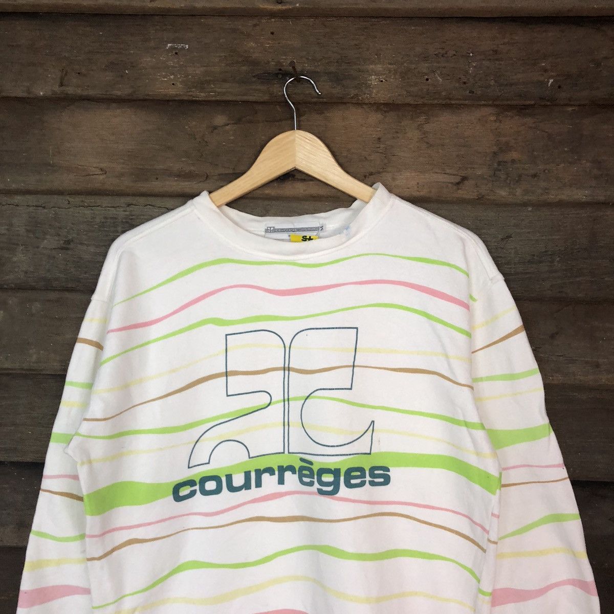 Courreges DLL Courreges vintage zebra stripe White Sweatshirt #2075 Size US M / EU 48-50 / 2 - 2 Thumbnail