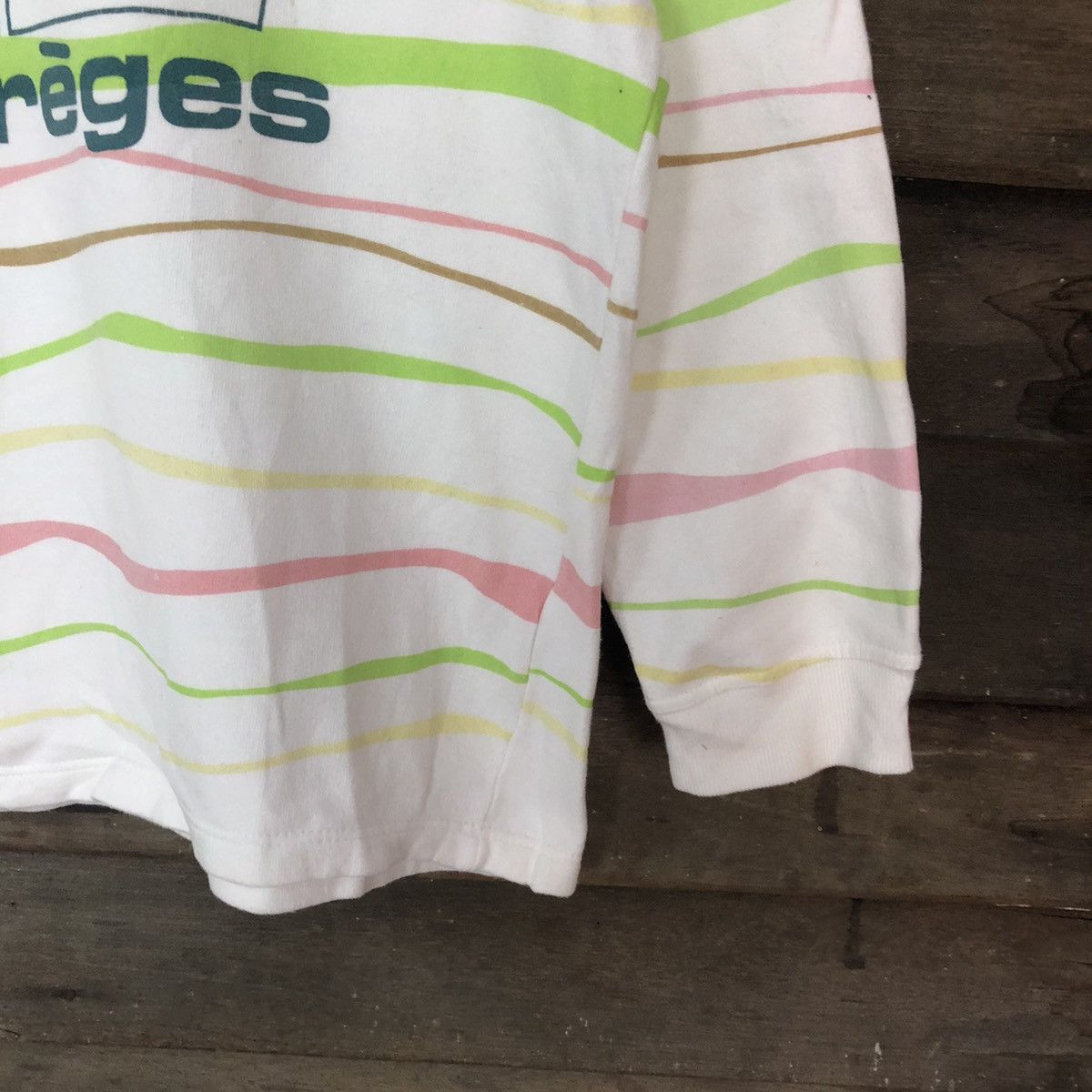 Courreges DLL Courreges vintage zebra stripe White Sweatshirt #2075 Size US M / EU 48-50 / 2 - 5 Thumbnail