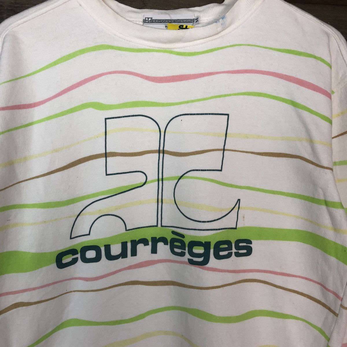 Courreges DLL Courreges vintage zebra stripe White Sweatshirt #2075 Size US M / EU 48-50 / 2 - 6 Thumbnail
