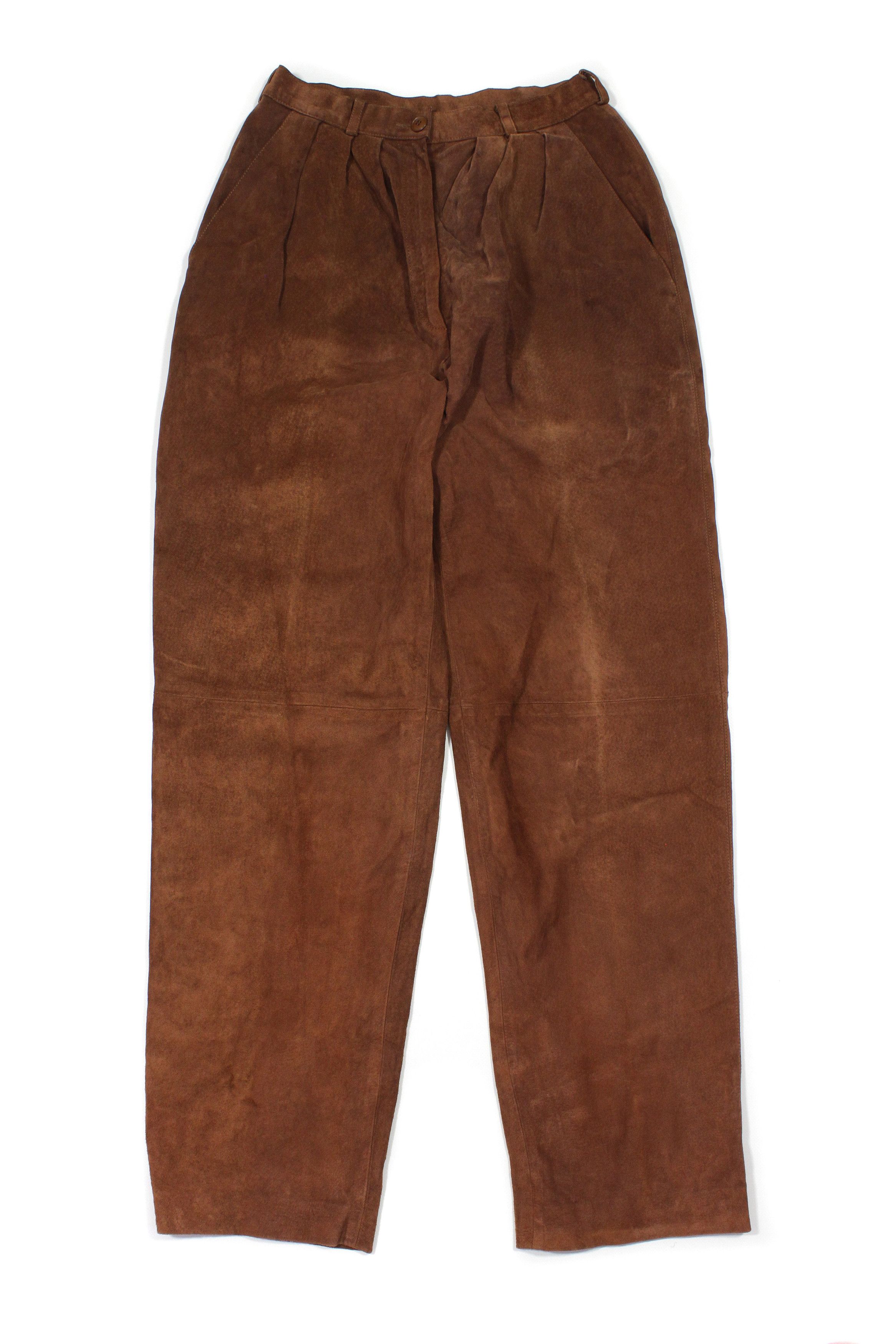Saint Laurent Paris Rive Gauche 90S Pork Suede Leather Pants Vintage Size 28" / US 6 / IT 42 - 1 Thumbnail