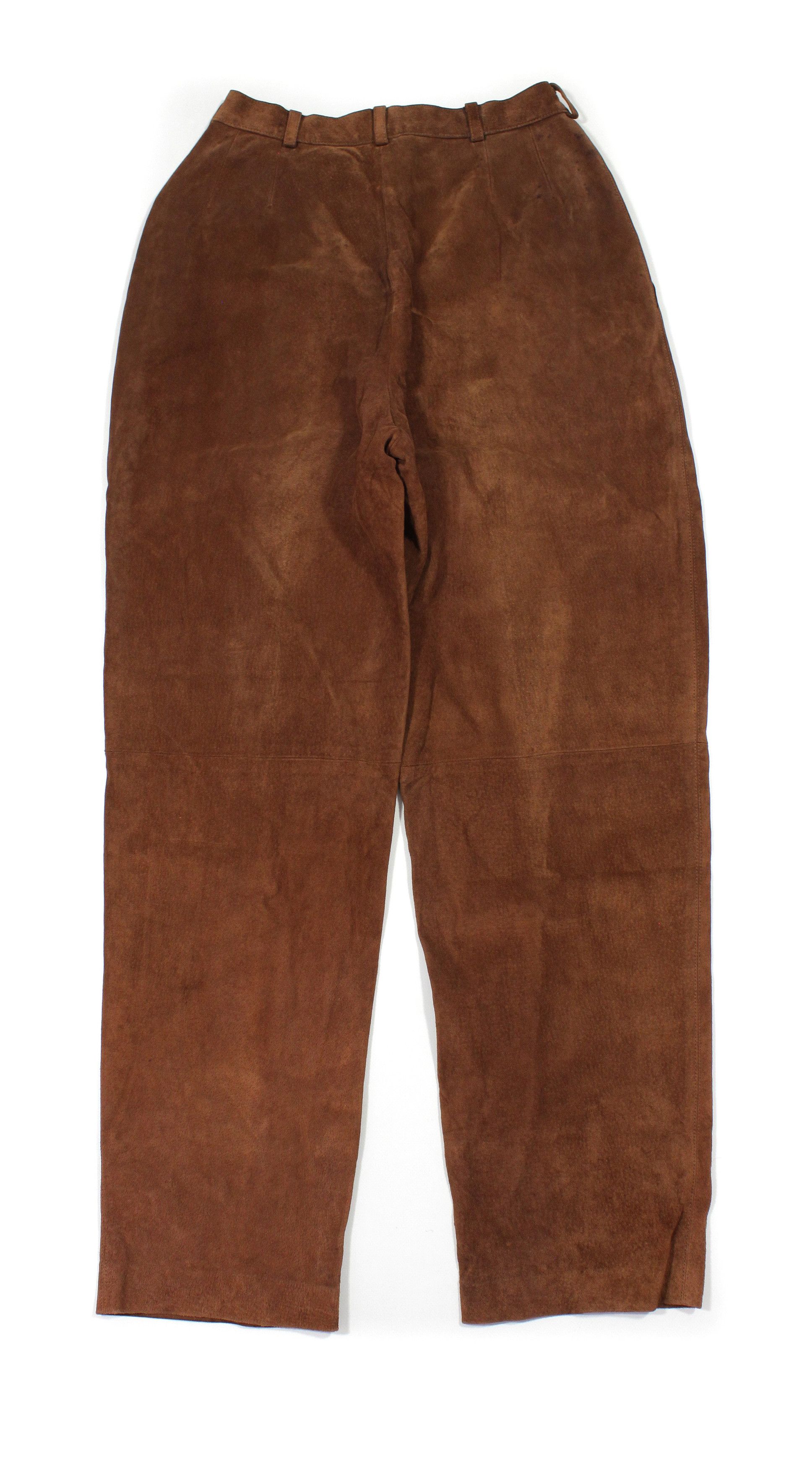 Saint Laurent Paris Rive Gauche 90S Pork Suede Leather Pants Vintage Size 28" / US 6 / IT 42 - 2 Thumbnail