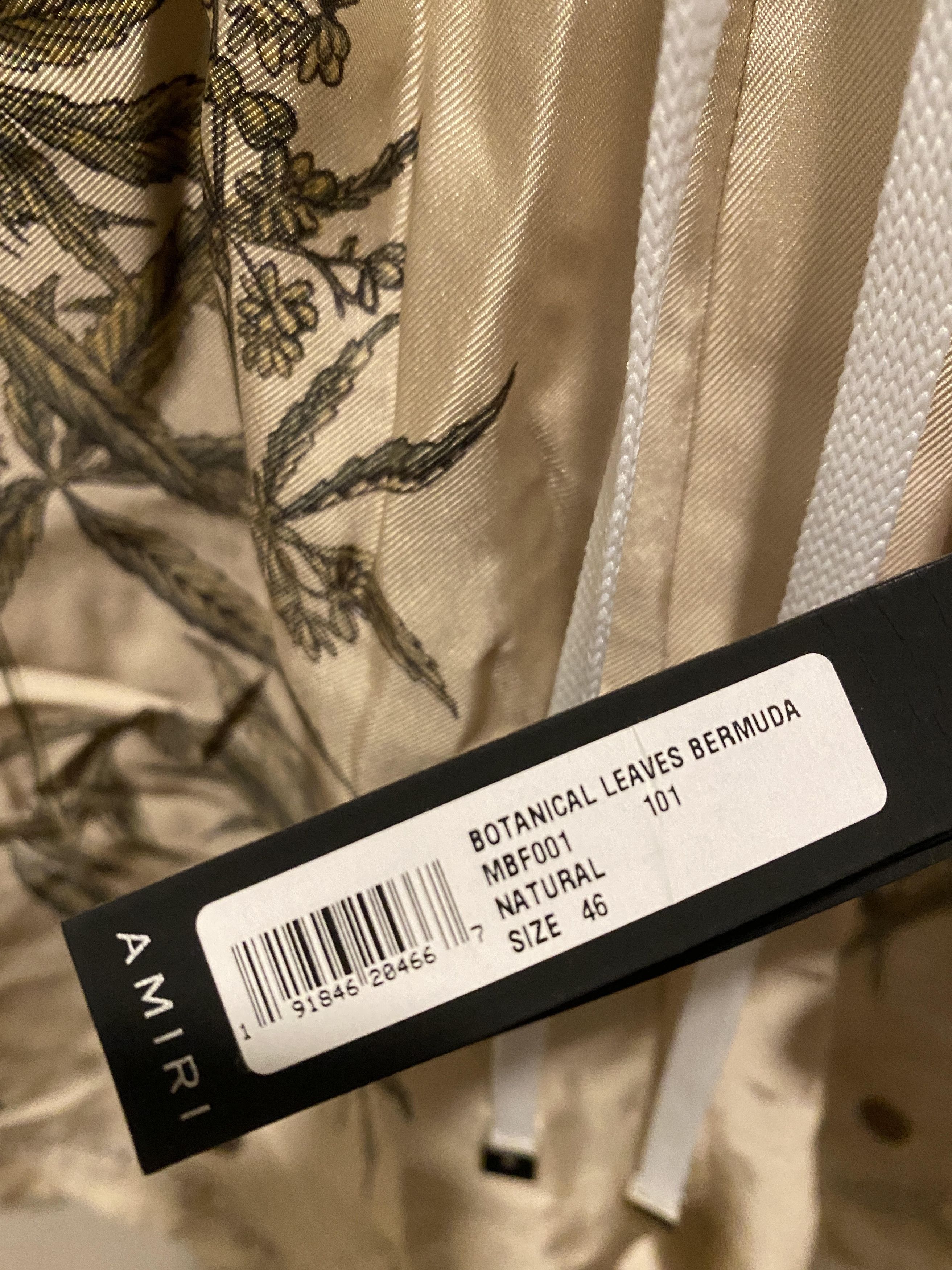 Amiri AMIRI Botanical Leaves Drawstring Silk Shorts Cream bermuda Size US 30 / EU 46 - 10 Thumbnail