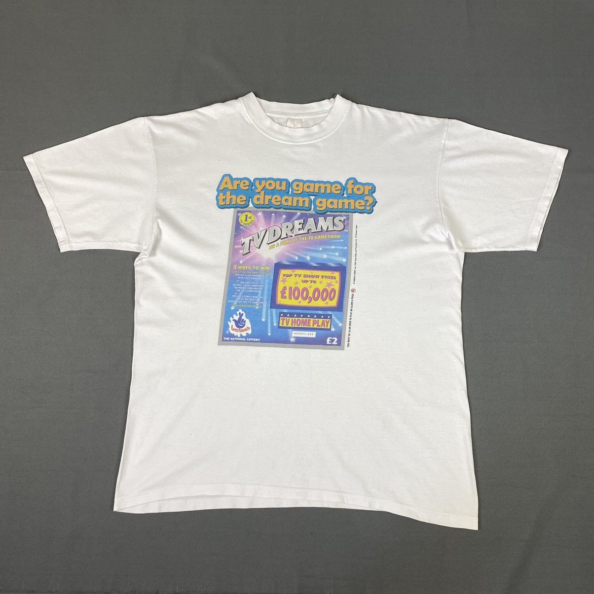Garbage TV 1998 Vintage TVDreams UK National Lottery Promo T-Shirt Size US XL / EU 56 / 4 - 1 Thumbnail