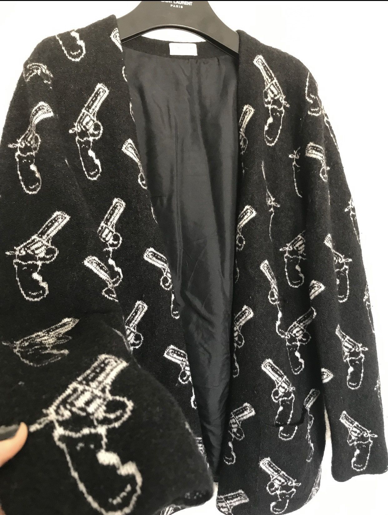 Hedi Slimane × Saint Laurent Paris Rare Hedi Pistol Gun Cardigan Size US M / EU 48-50 / 2 - 2 Thumbnail
