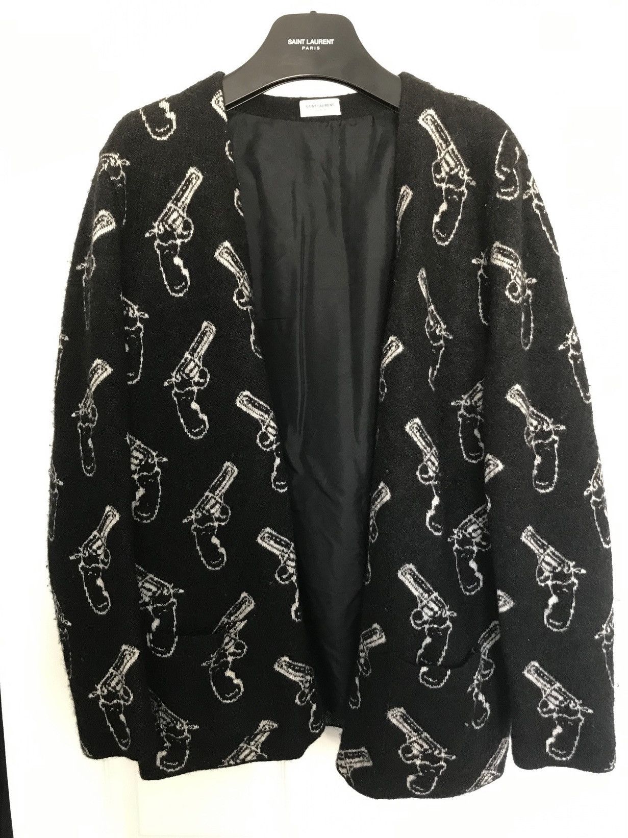 Hedi Slimane × Saint Laurent Paris Rare Hedi Pistol Gun Cardigan Size US M / EU 48-50 / 2 - 1 Thumbnail