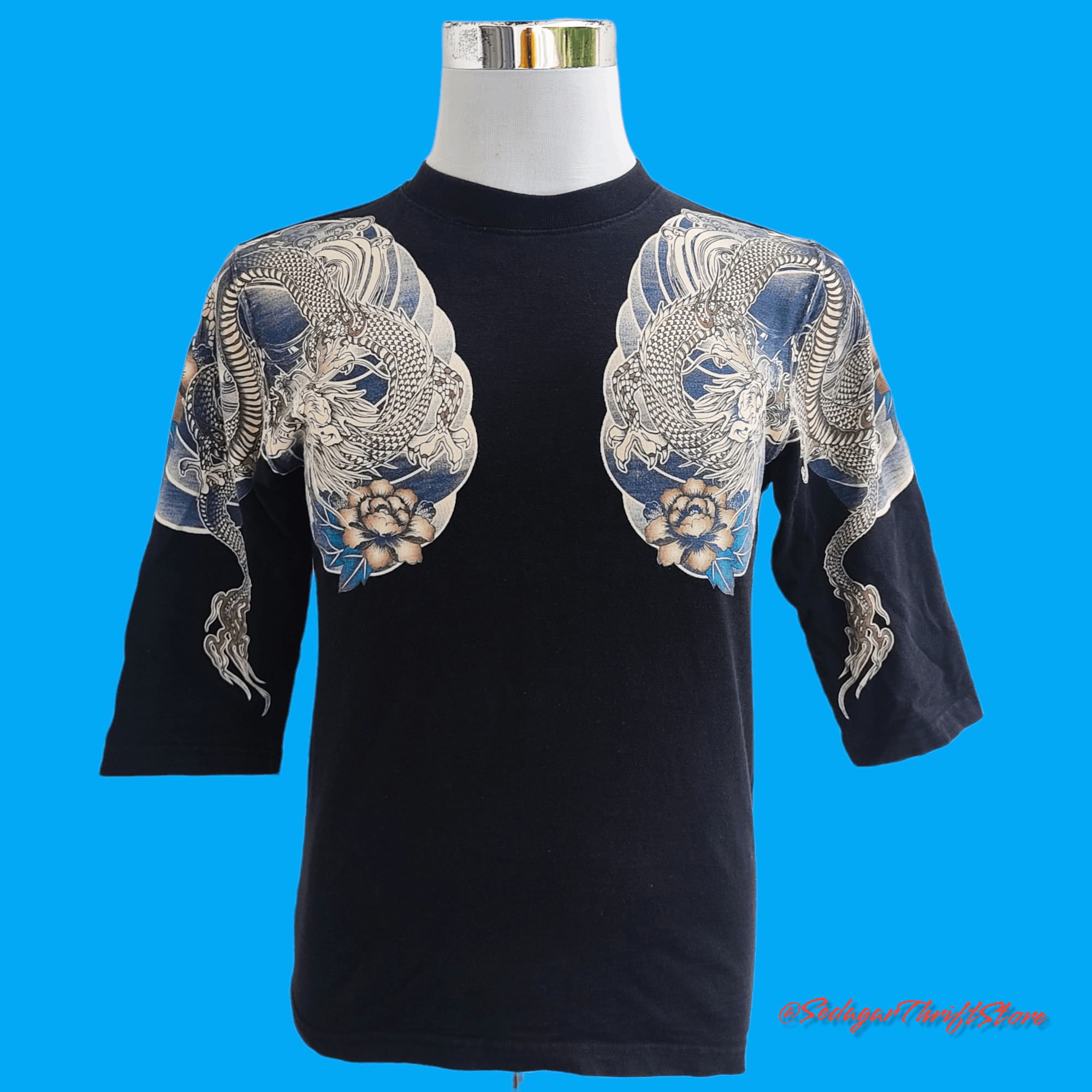 Japanese Brand KARAKURI TAMASHI Yakuza Dragon Sukajan T-shirt Size US S / EU 44-46 / 1 - 1 Thumbnail