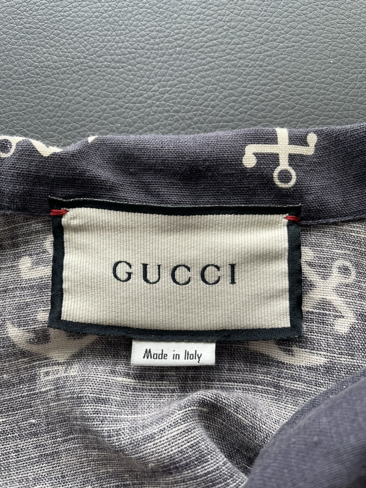 Gucci Brand New Super Runway Gucci Logo Anchors Bowling Shirt Size US L / EU 52-54 / 3 - 6 Thumbnail