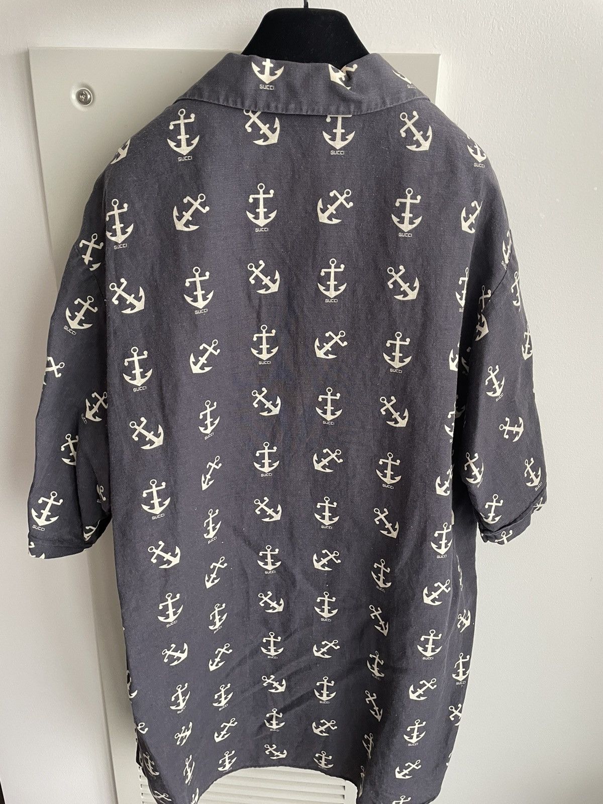 Gucci Brand New Super Runway Gucci Logo Anchors Bowling Shirt Size US L / EU 52-54 / 3 - 3 Thumbnail