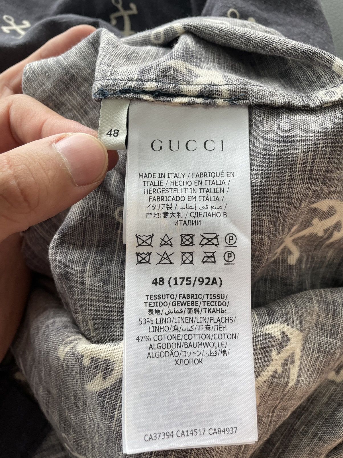 Gucci Brand New Super Runway Gucci Logo Anchors Bowling Shirt Size US L / EU 52-54 / 3 - 8 Thumbnail