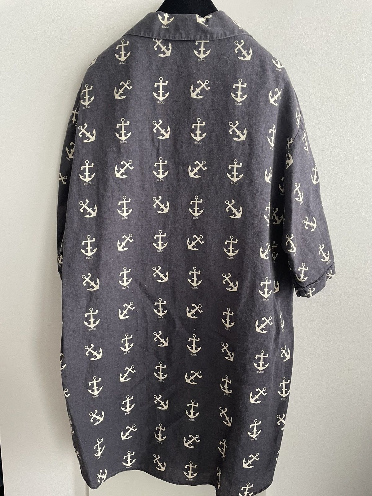 Gucci Brand New Super Runway Gucci Logo Anchors Bowling Shirt Size US L / EU 52-54 / 3 - 14 Thumbnail