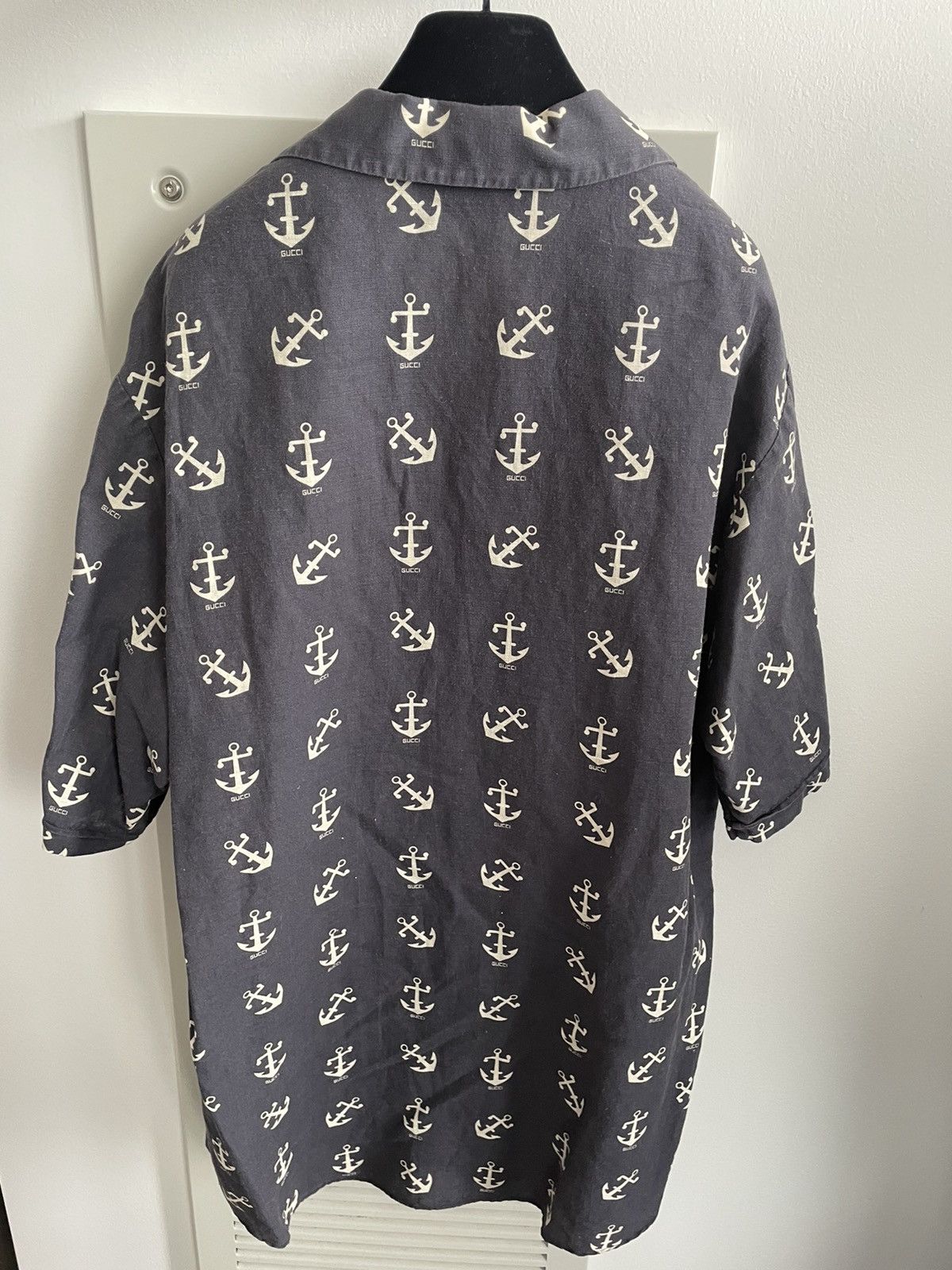 Gucci Brand New Super Runway Gucci Logo Anchors Bowling Shirt Size US L / EU 52-54 / 3 - 15 Thumbnail