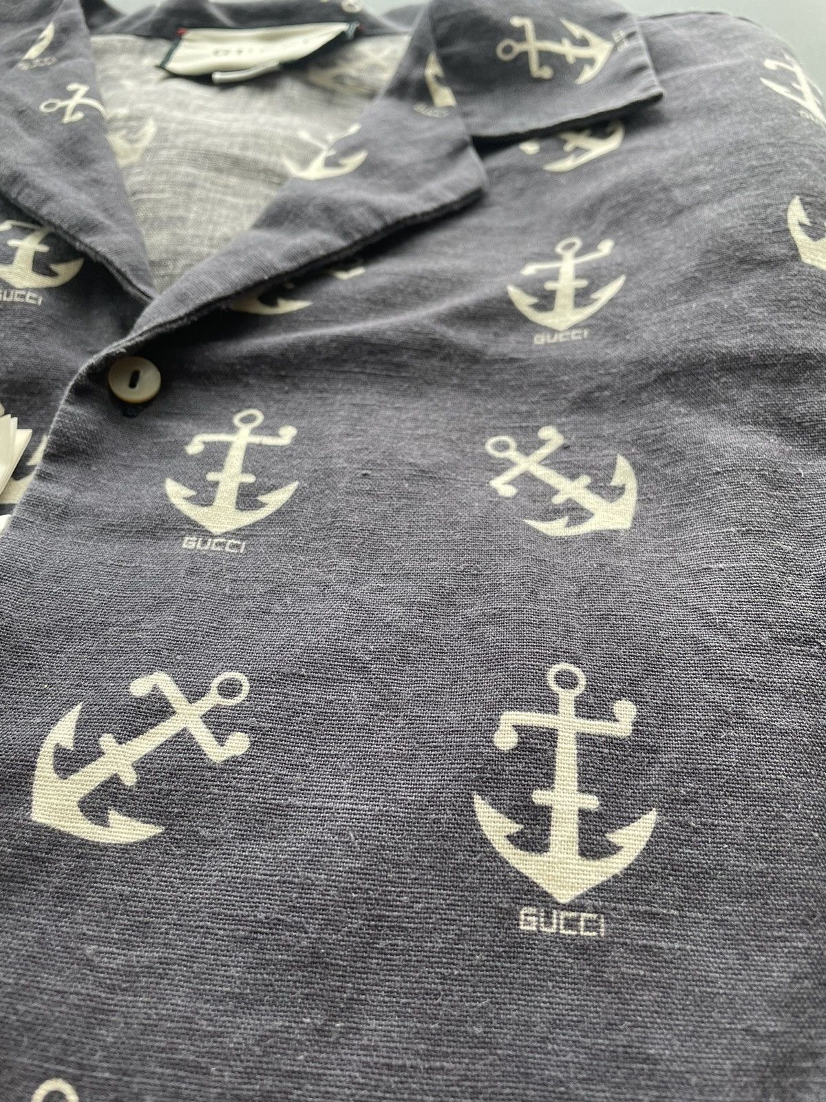Gucci Brand New Super Runway Gucci Logo Anchors Bowling Shirt Size US L / EU 52-54 / 3 - 24 Thumbnail