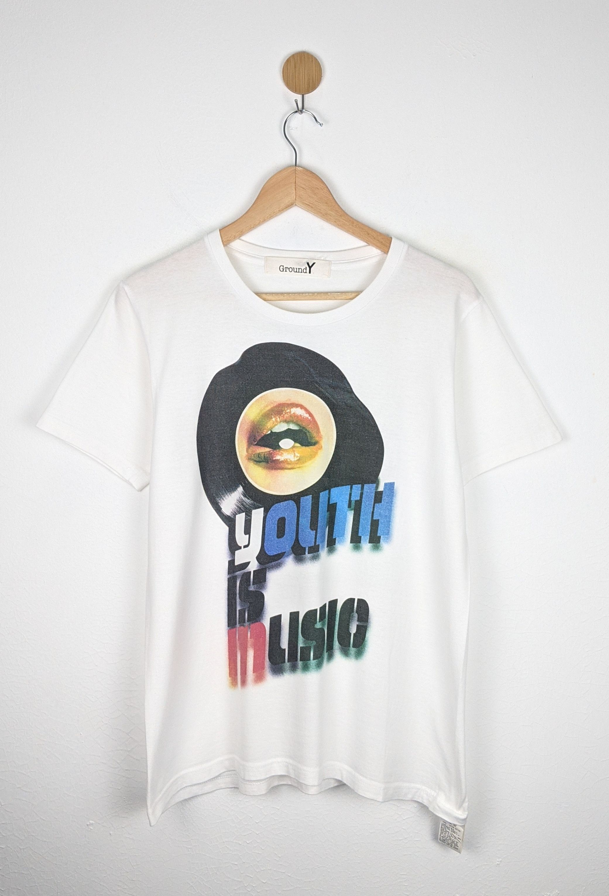 image of Youth Is Music Ground Y Yohji Yamamoto Shirt in White, Men's (Size Medium)