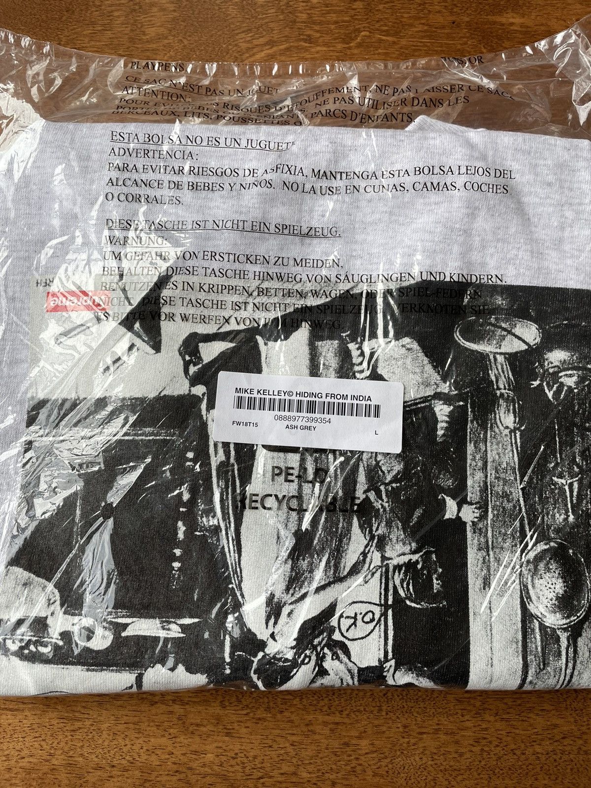 Supreme Supreme Mike Kelley Hiding From Indians Tee Ash Grey Large Grailed