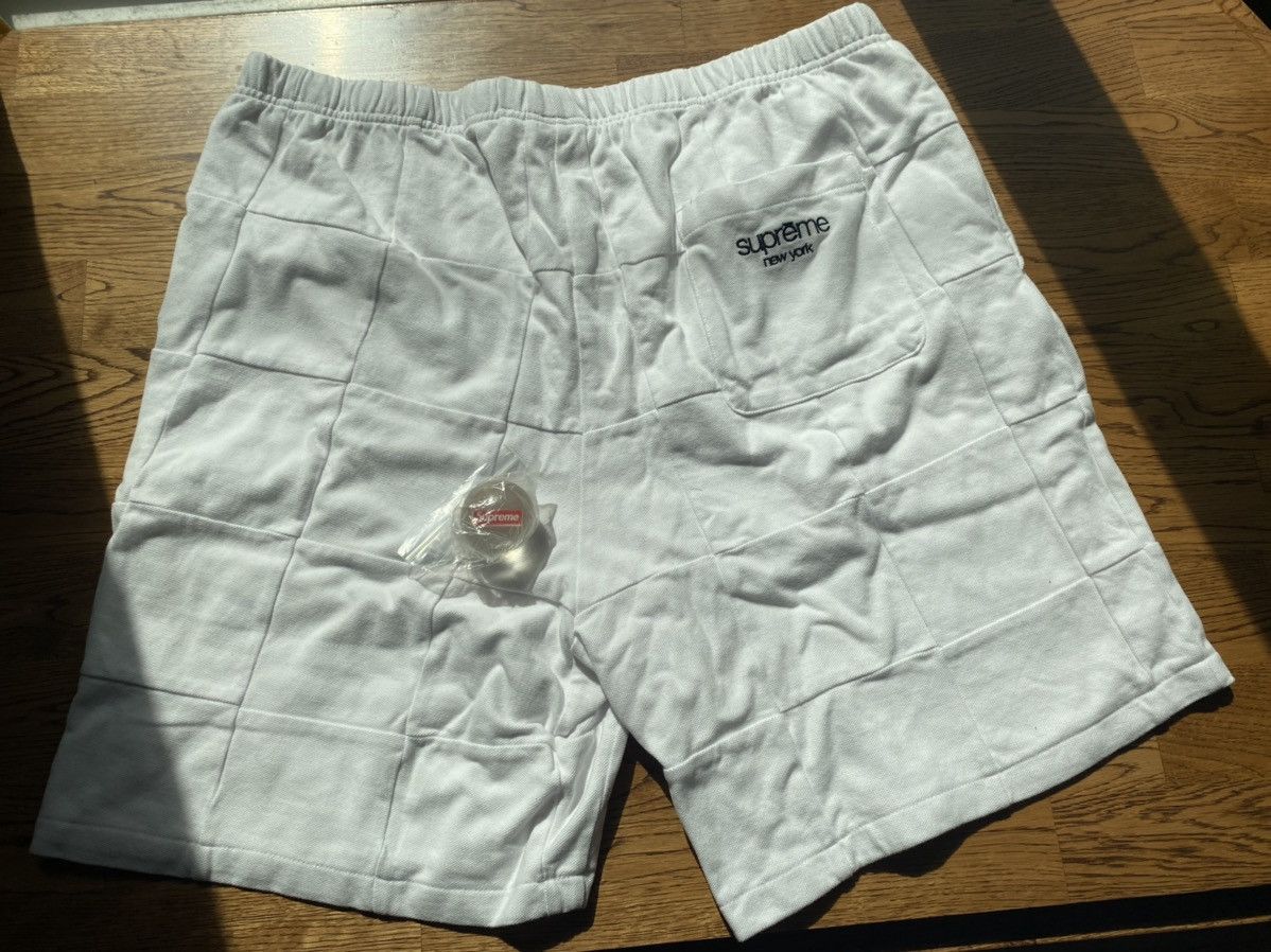 Supreme newest patchwork pique shorts (white)