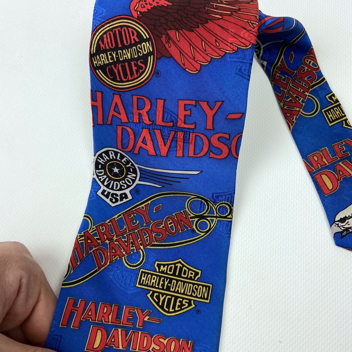 Ralph Marlin Vintage 90s Ralph Marlin Harley Davidson Tie USA biker rare Size ONE SIZE - 3 Thumbnail