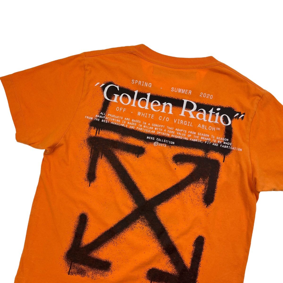 OFF-WHITE Slim Fit Cartoon Golden Ratio T-Shirt Orange Men's - SS20 - US