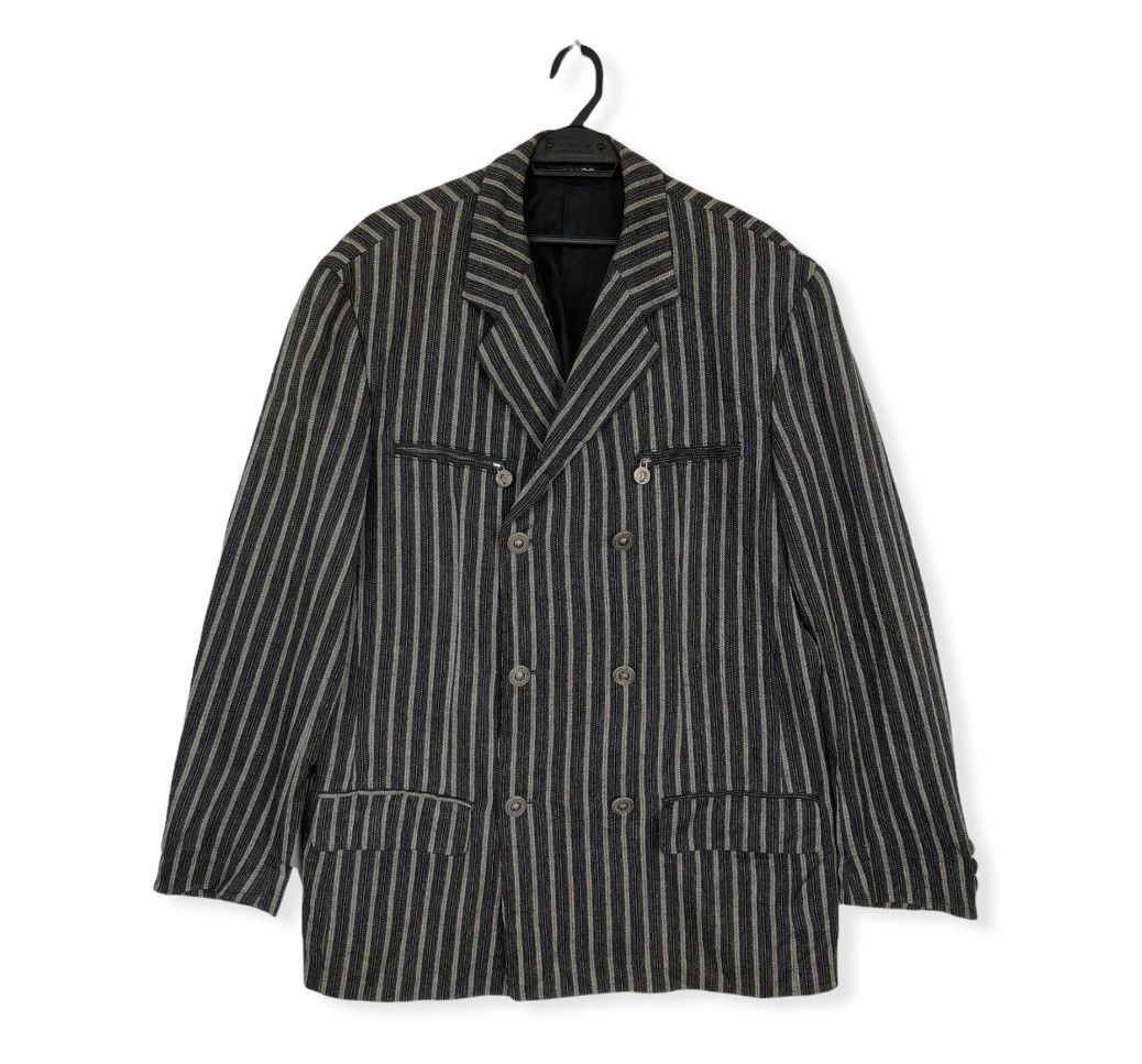 Versace RARE🔥VINTAGE VERSACE VERSUS CHORE DOUBLE BREASTED JACKET Size US L / EU 52-54 / 3 - 1 Thumbnail
