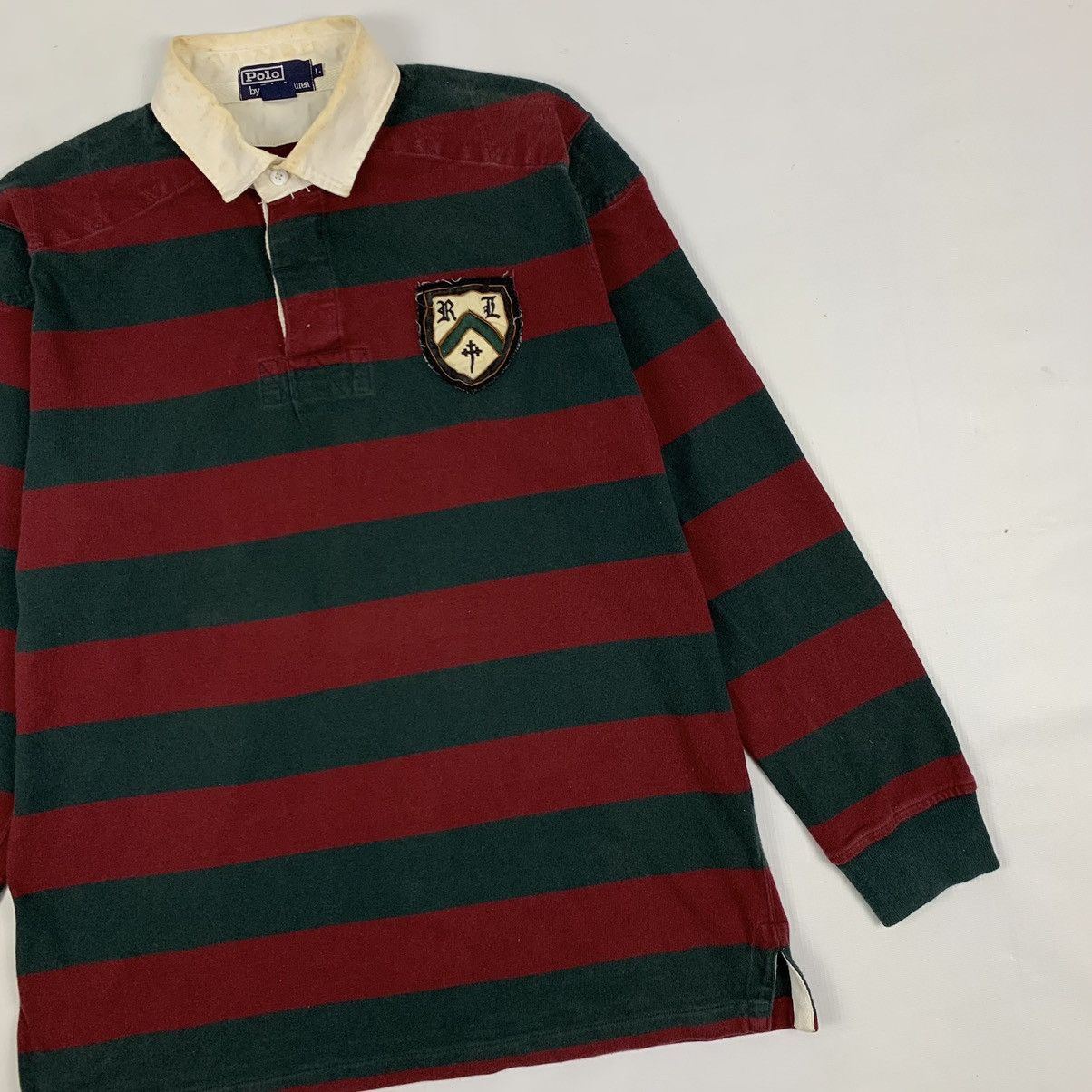 Polo Ralph Lauren Vintage Polo Ralph Lauren Long Sleeve Rugby Shirt Size US L / EU 52-54 / 3 - 3 Thumbnail