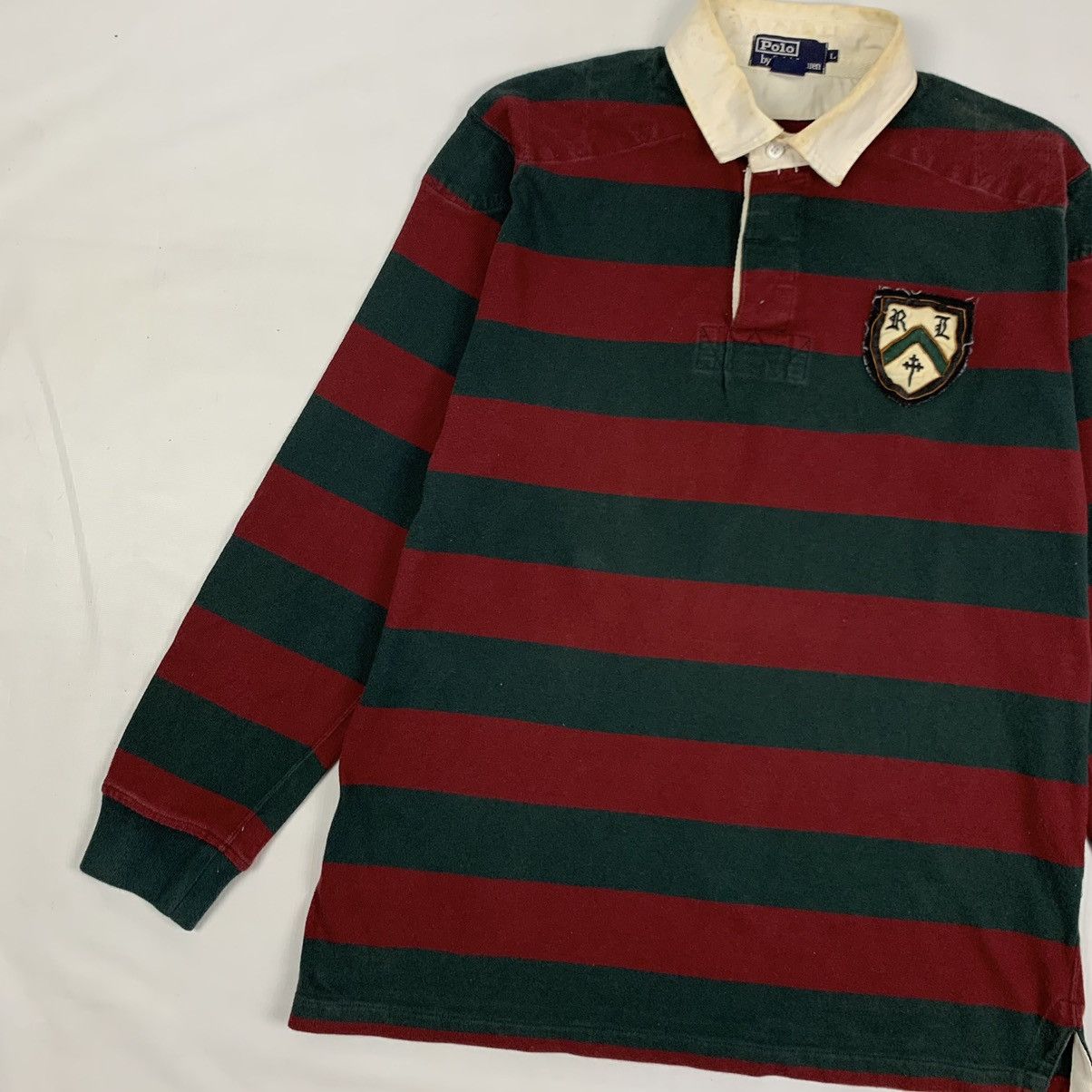 Polo Ralph Lauren Vintage Polo Ralph Lauren Long Sleeve Rugby Shirt Size US L / EU 52-54 / 3 - 2 Thumbnail