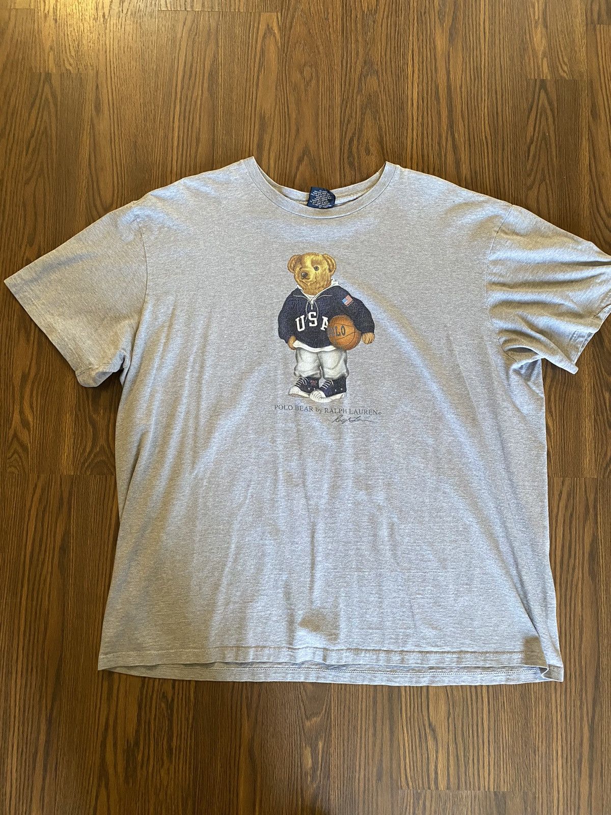 image of Polo Ralph Lauren x Vintage Polo Bear T-Shirt in Grey, Men's (Size XL)