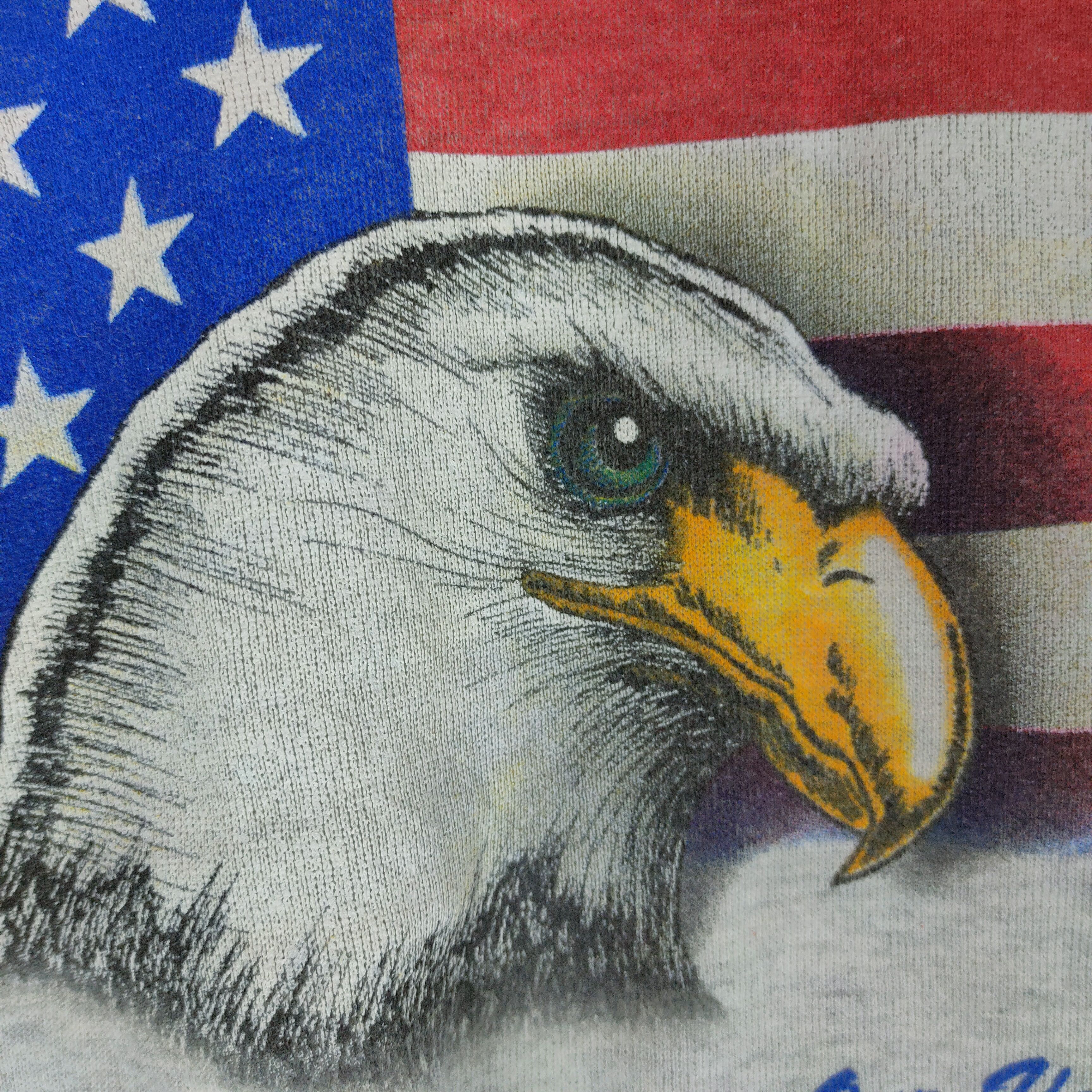 Vintage Vintage AMERICA EAGLE Big Print Flag Pullover Sweatshirt Size US L / EU 52-54 / 3 - 3 Thumbnail