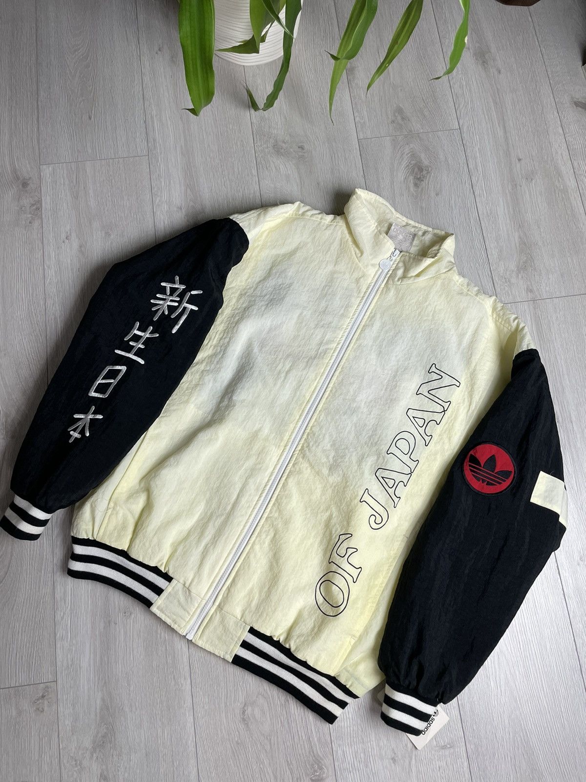 image of Rare 90's Adidas Japan Vintage Jacket in Vintage White, Men's (Size Large)