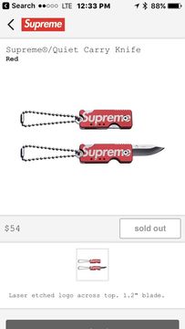 Louis Vuitton Supreme Red Pocket Swiss Army Knife Key Ring