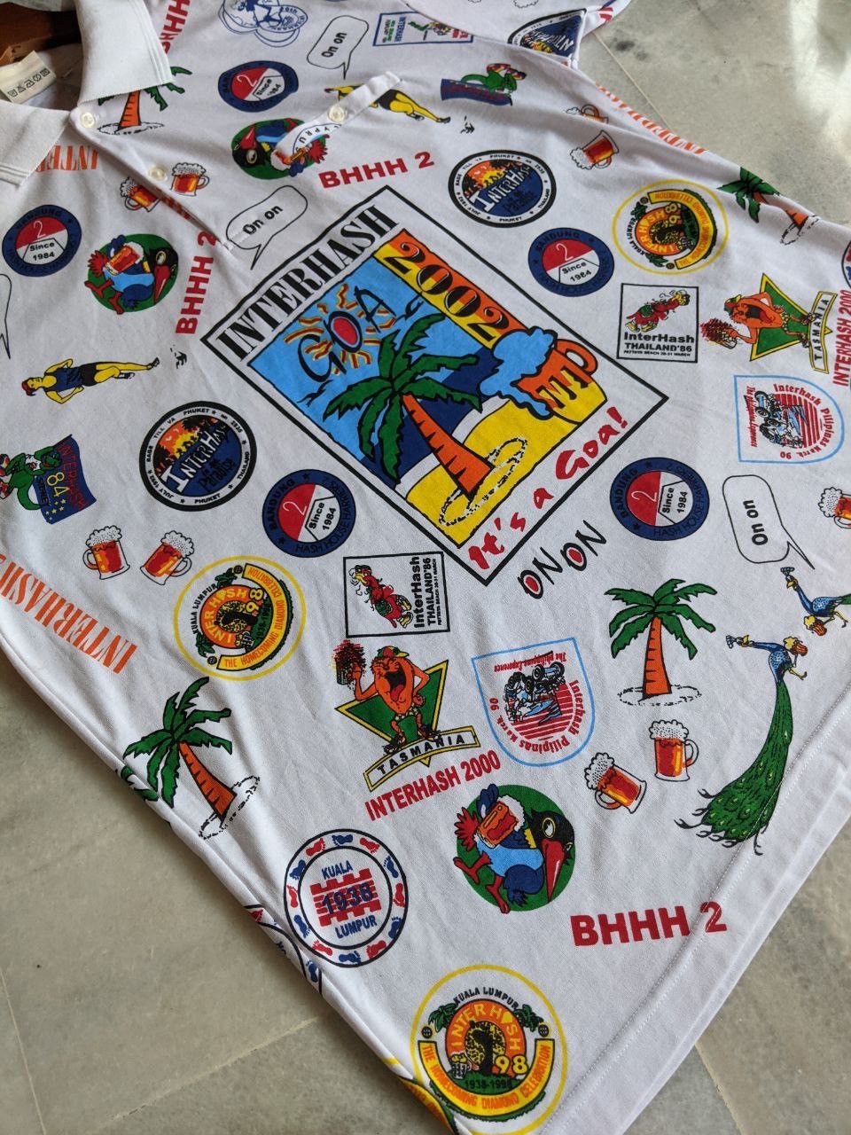 Other Vtg Goa Interhash 2002 Marathon Polo Tee x Hawaiian Shirt Size US XL / EU 56 / 4 - 7 Thumbnail