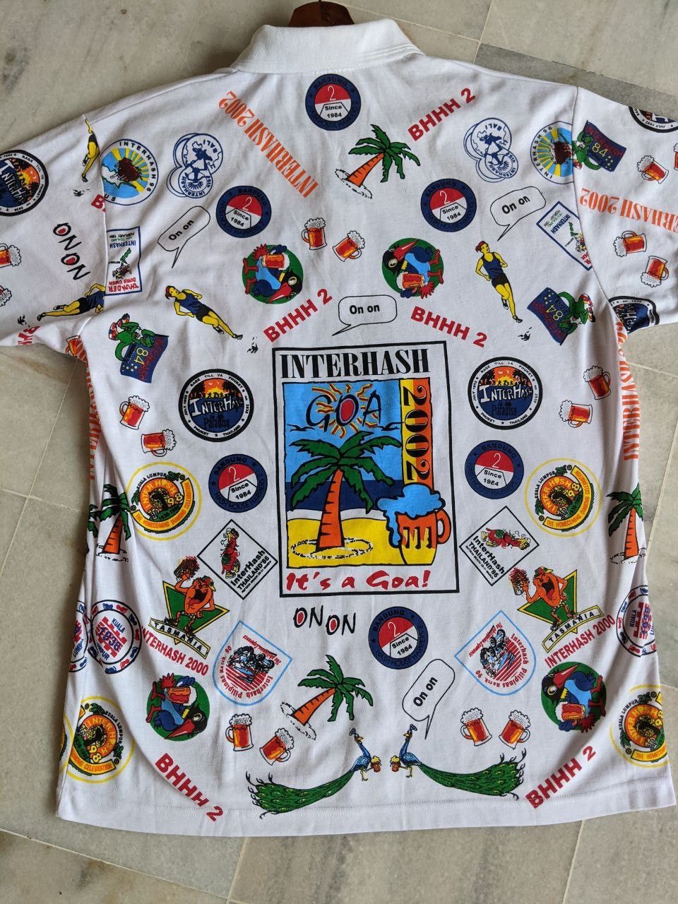 Other Vtg Goa Interhash 2002 Marathon Polo Tee x Hawaiian Shirt Size US XL / EU 56 / 4 - 10 Thumbnail