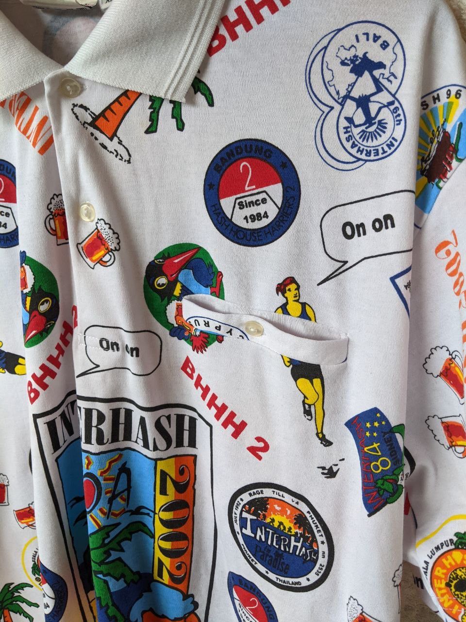Other Vtg Goa Interhash 2002 Marathon Polo Tee x Hawaiian Shirt Size US XL / EU 56 / 4 - 5 Thumbnail