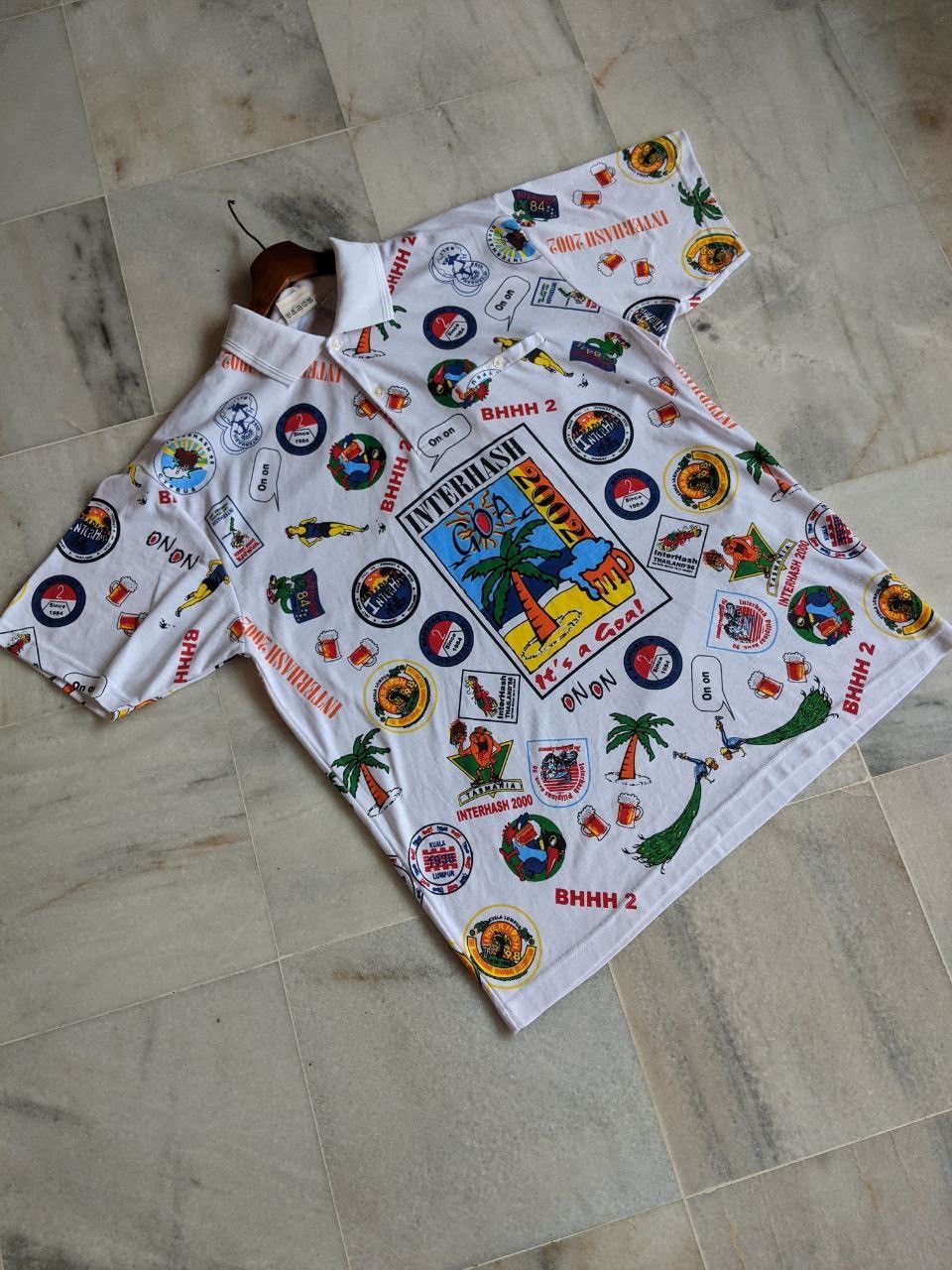 Other Vtg Goa Interhash 2002 Marathon Polo Tee x Hawaiian Shirt Size US XL / EU 56 / 4 - 6 Thumbnail