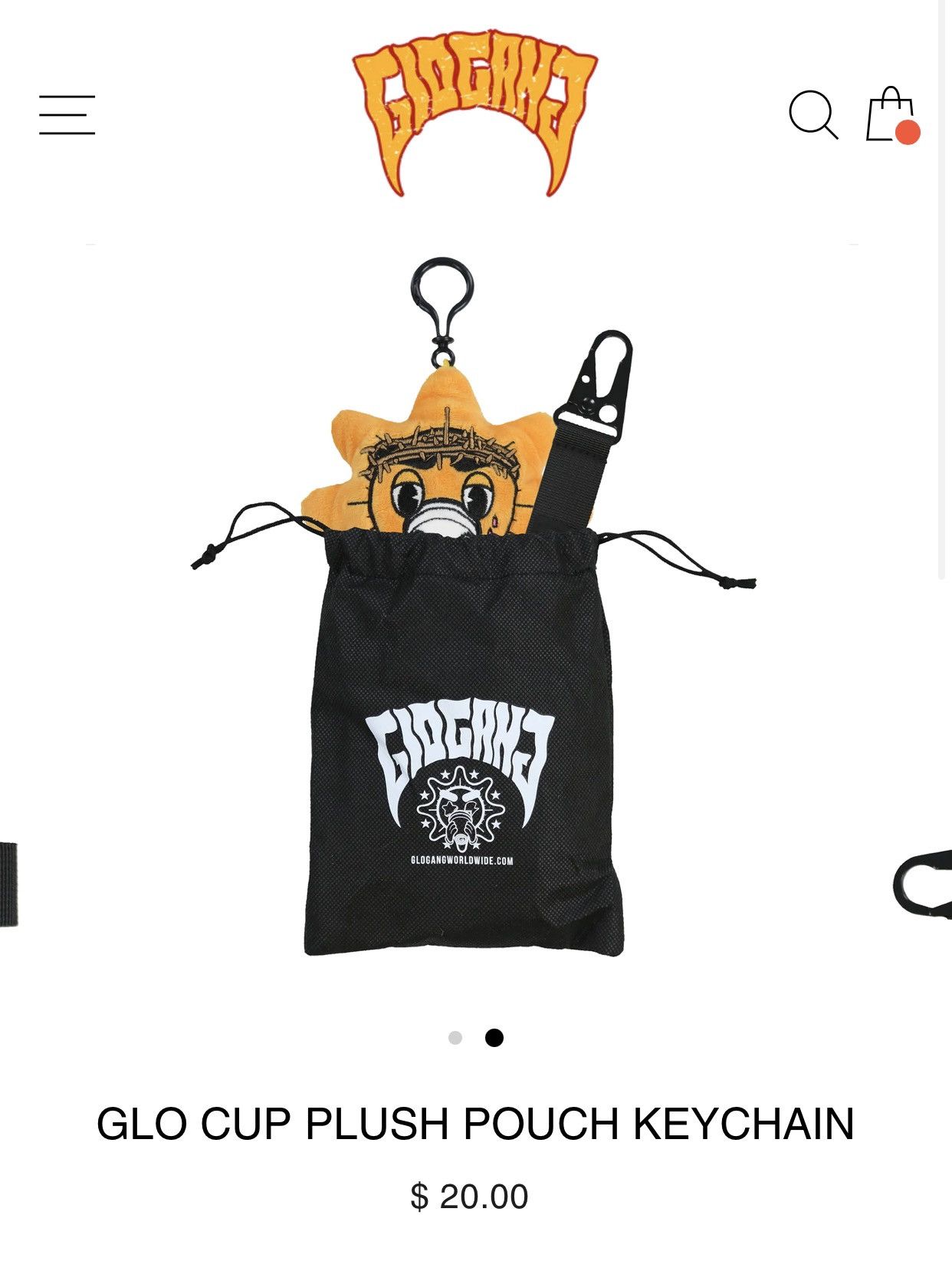 Glo Gang Glo Cup Gang WorldWide Plush Pouch Keychain lanyard