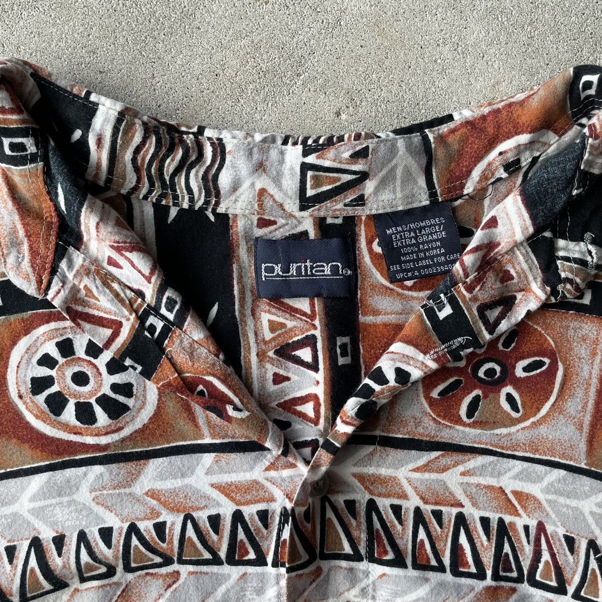 Vintage Vintage 90’s cropped tribal camp collar shirt Size US L / EU 52-54 / 3 - 4 Thumbnail