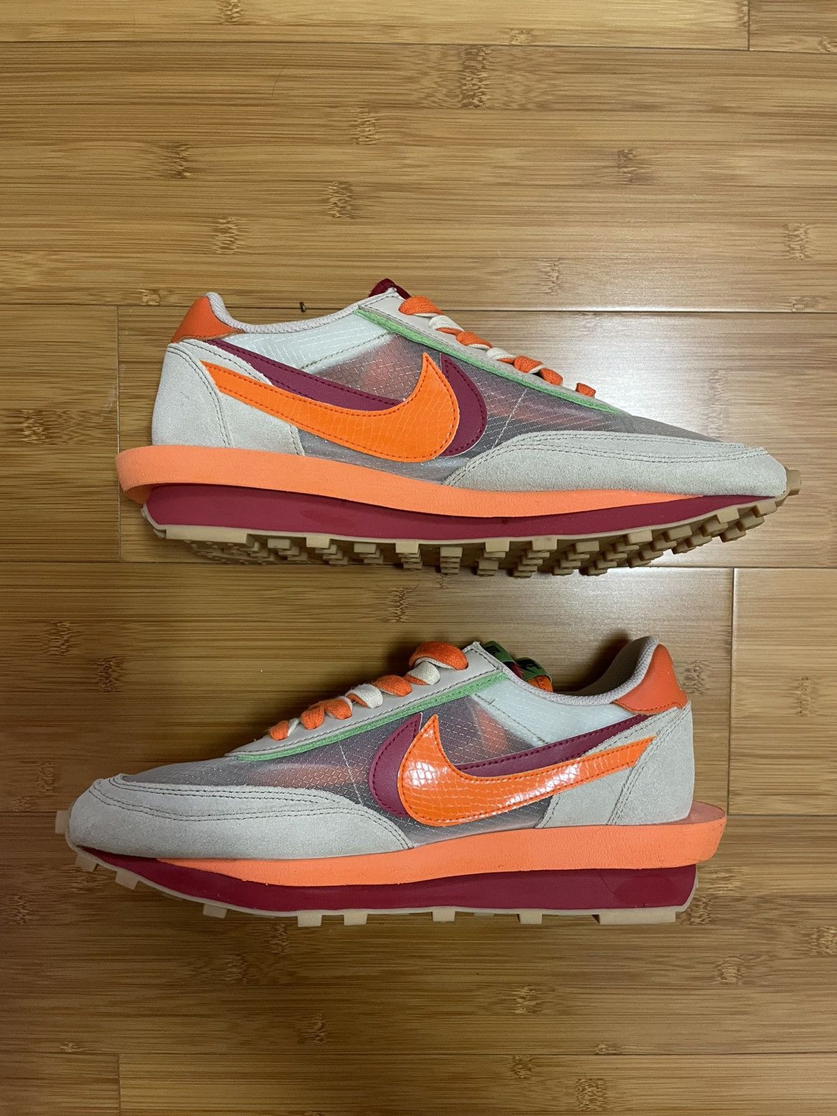 CLOT × Nike × Sacai CLOT x sacai Nike LDWaffle “Orange Blaze” Size US 10 / EU 43 - 2 Thumbnail