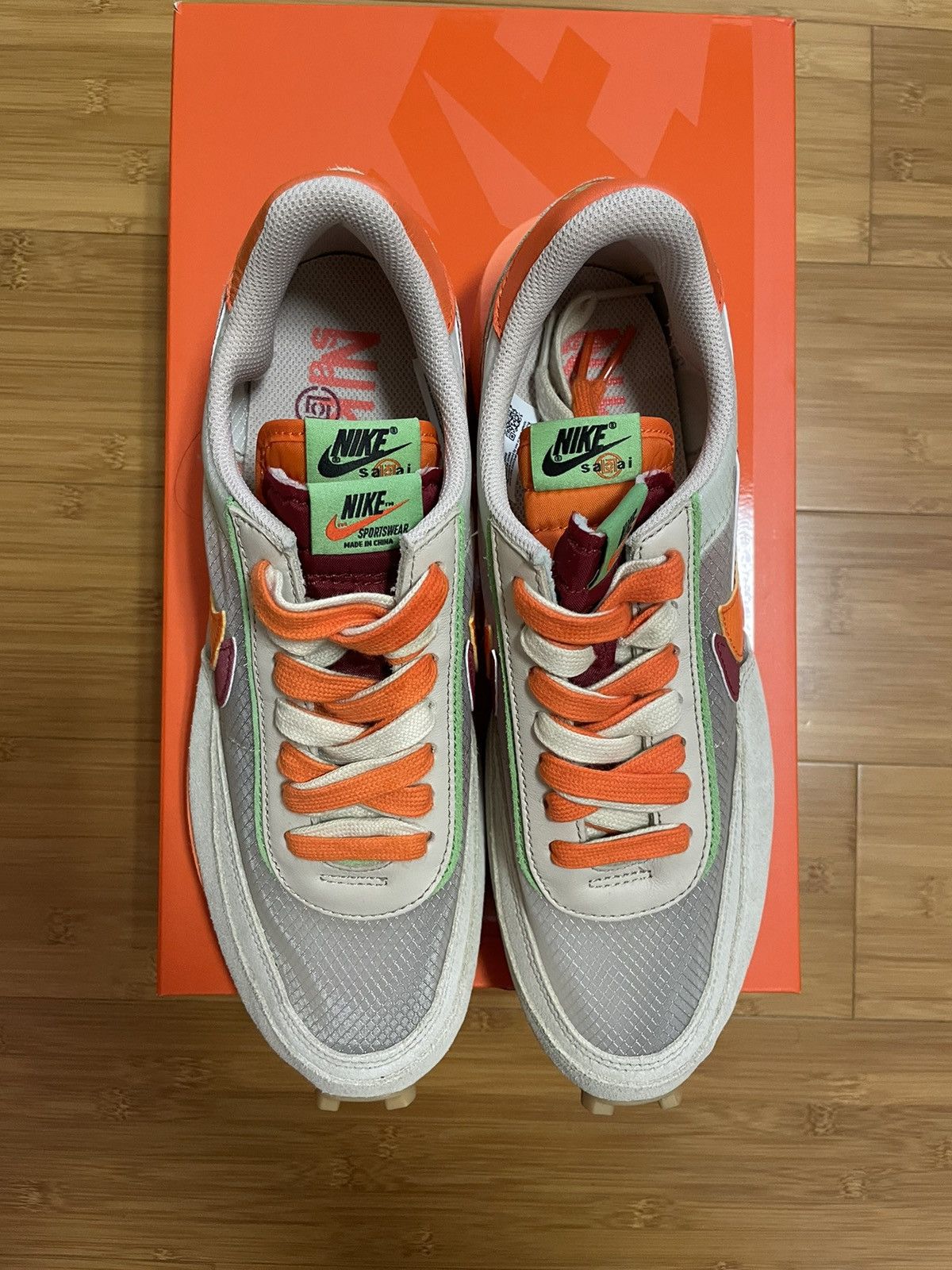 CLOT × Nike × Sacai CLOT x sacai Nike LDWaffle “Orange Blaze” Size US 10 / EU 43 - 3 Thumbnail