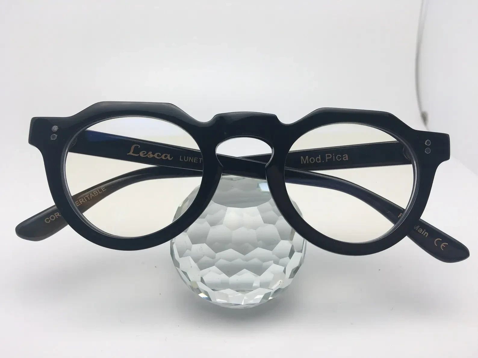 Lesca Lunetier Lesca Lunetier Genuine Horn Corbusier Architect Eyeglasses Size 42 - 2 Thumbnail