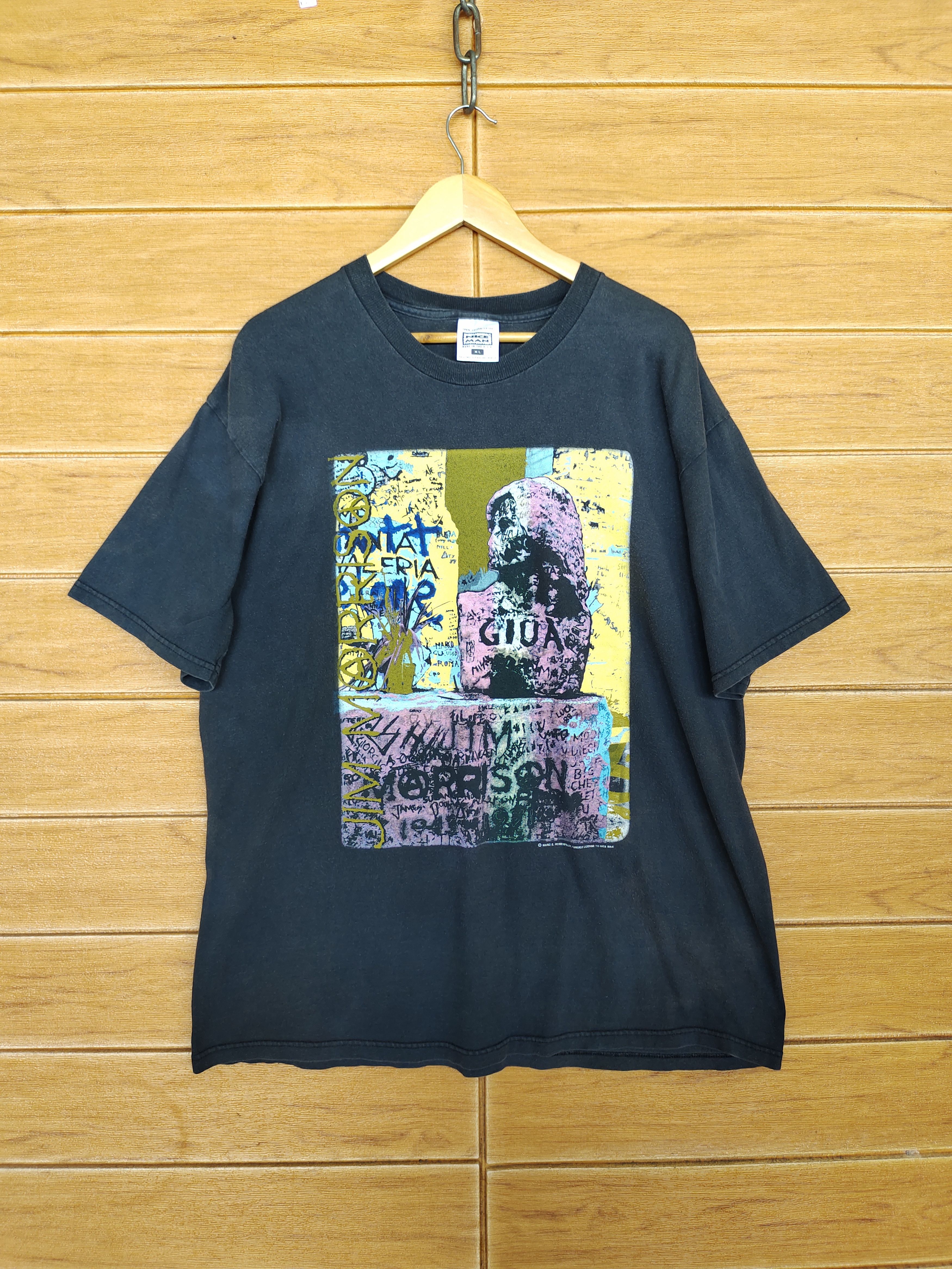 Band Tees Vintage 90s JIM MORRISON The Doors Band T Shirt Size US XL / EU 56 / 4 - 2 Thumbnail