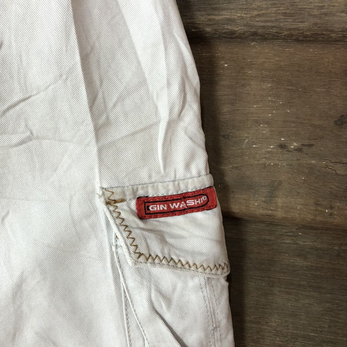 Japanese Brand Ginwash White Faded Cargo Multipocket Pants #H452 Size US 32 / EU 48 - 17 Thumbnail