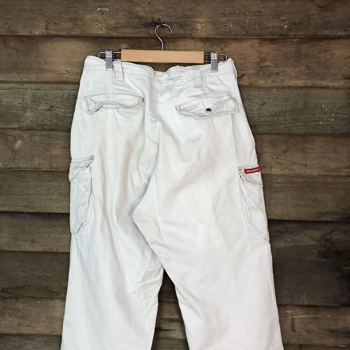 Japanese Brand Ginwash White Faded Cargo Multipocket Pants #H452 Size US 32 / EU 48 - 13 Thumbnail