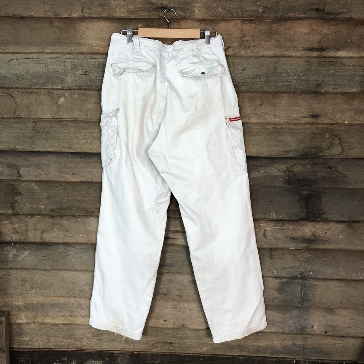 Japanese Brand Ginwash White Faded Cargo Multipocket Pants #H452 Size US 32 / EU 48 - 12 Thumbnail
